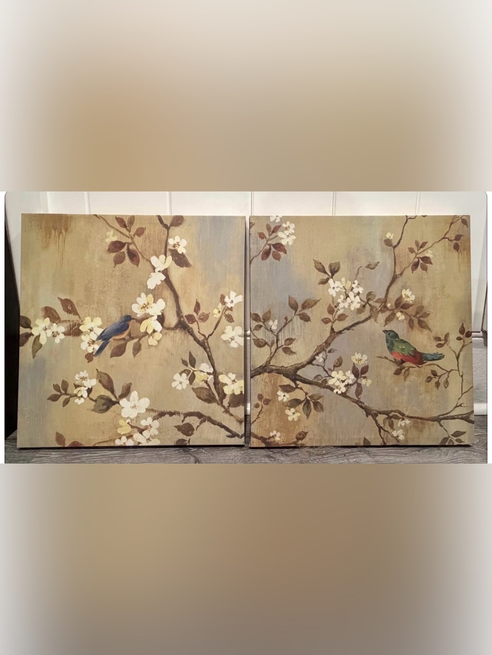 Neutral Floral Branch Wall Art Pair - Unbranded